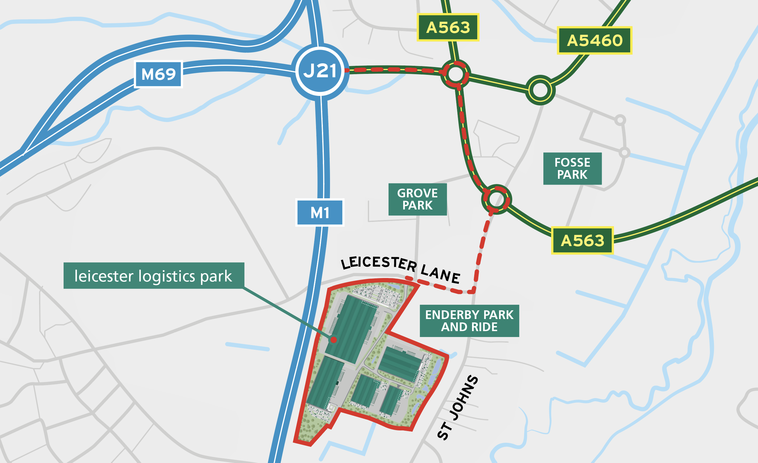 Leicester Logistics Park Location Map